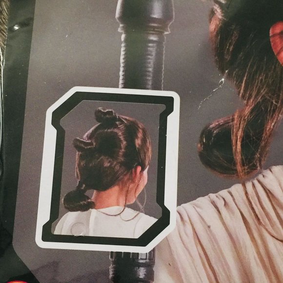 Disney Star Wars Child Rey Wig Washable Deluxe Quality - Picture 2 of 3